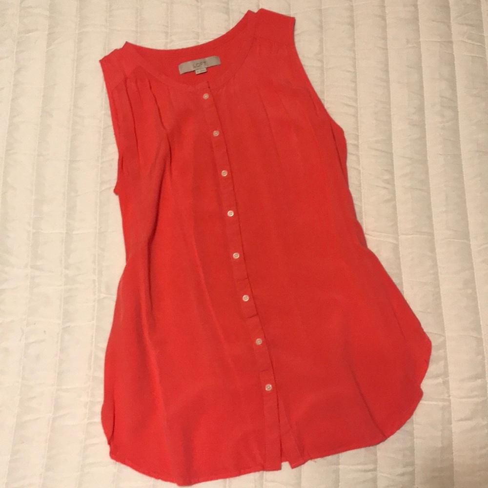 Ann Taylor Loft Coral Blouse